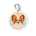 Papillon Sunny Heart Clouds Personalized Dog ID Tag