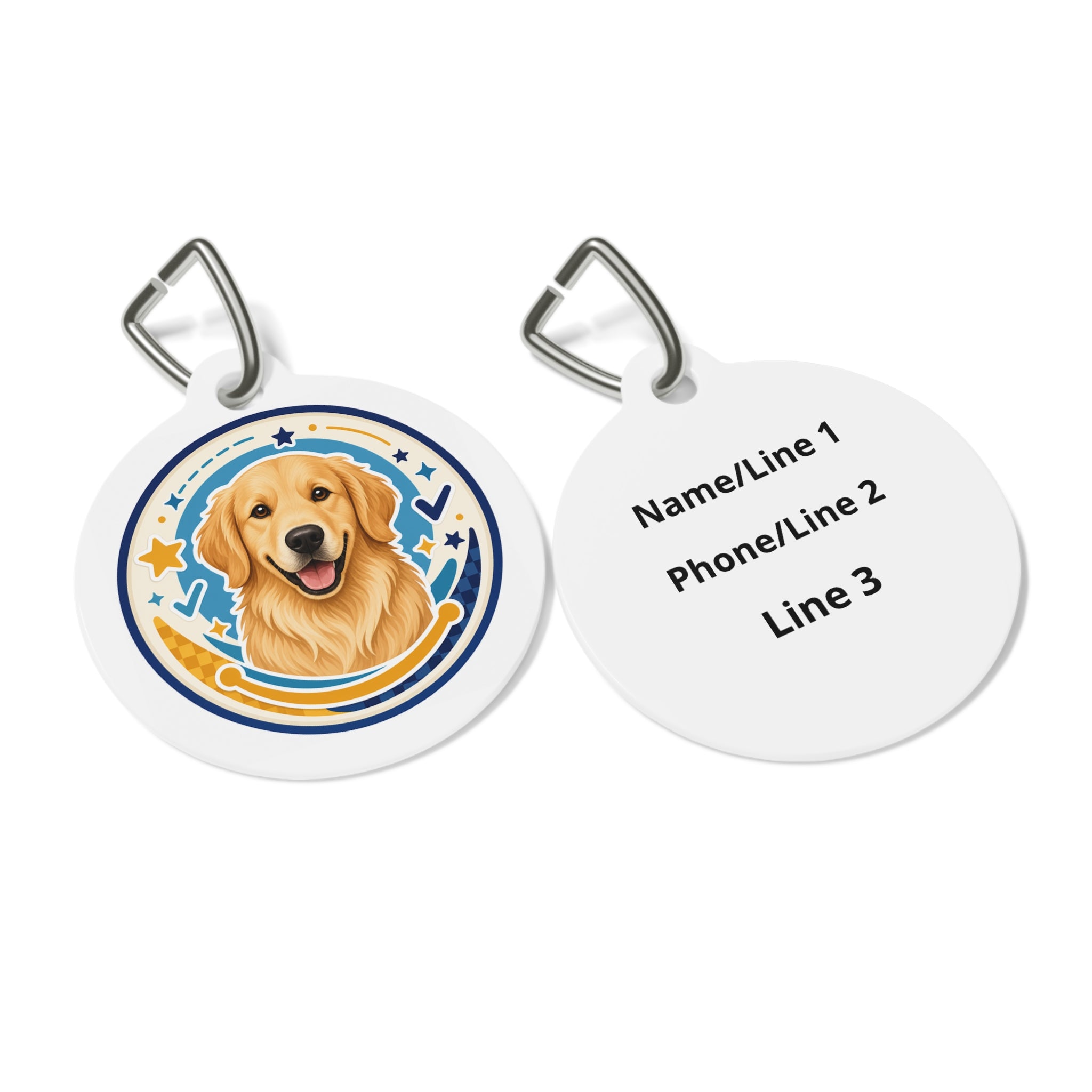 Golden Retriever All-Star Badge Personalized Dog ID Tag