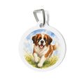 Saint Bernard Joyful Botanical Art Personalized Dog ID Tag