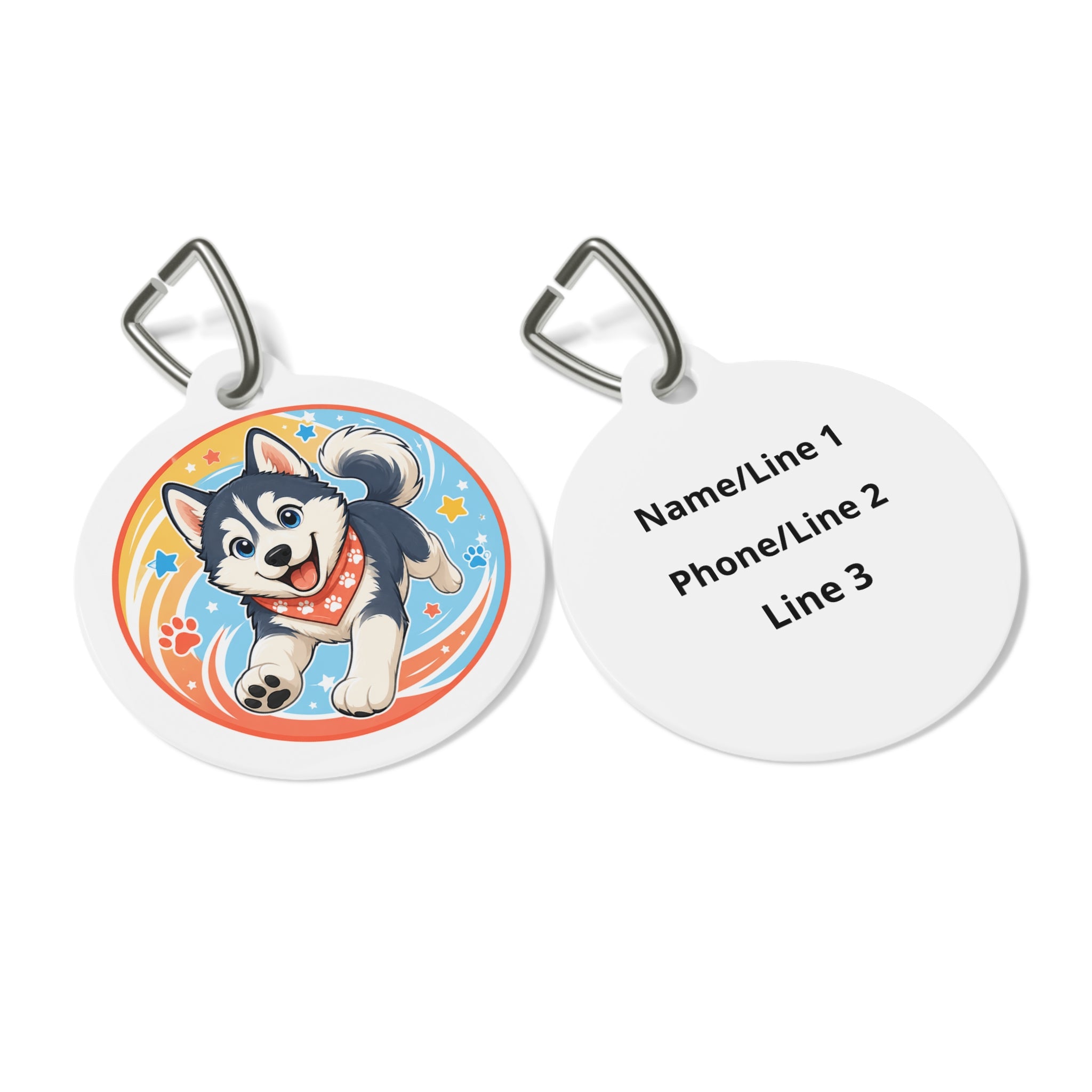 Siberian Husky Bandana Dash Personalized Dog ID Tag
