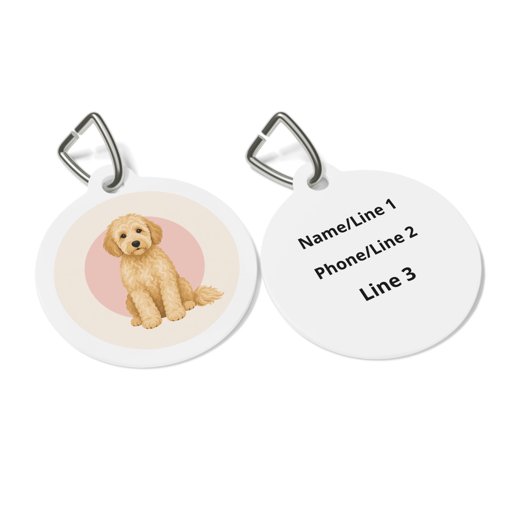 Goldendoodle Soft Vintage Portrait Personalized Dog ID Tag