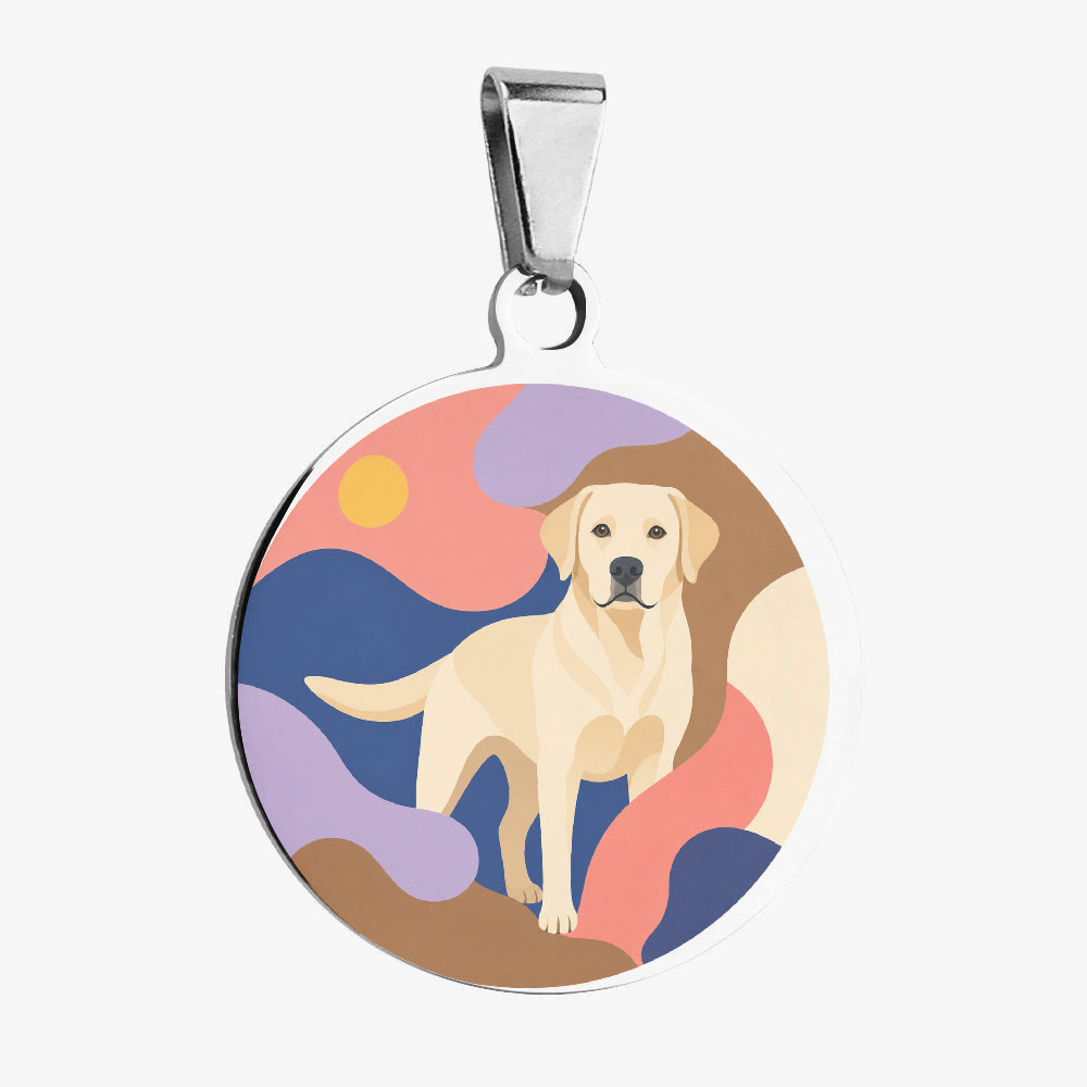 Labrador Retriever Retro Abstract Full-Body Personalized Dog ID Tag