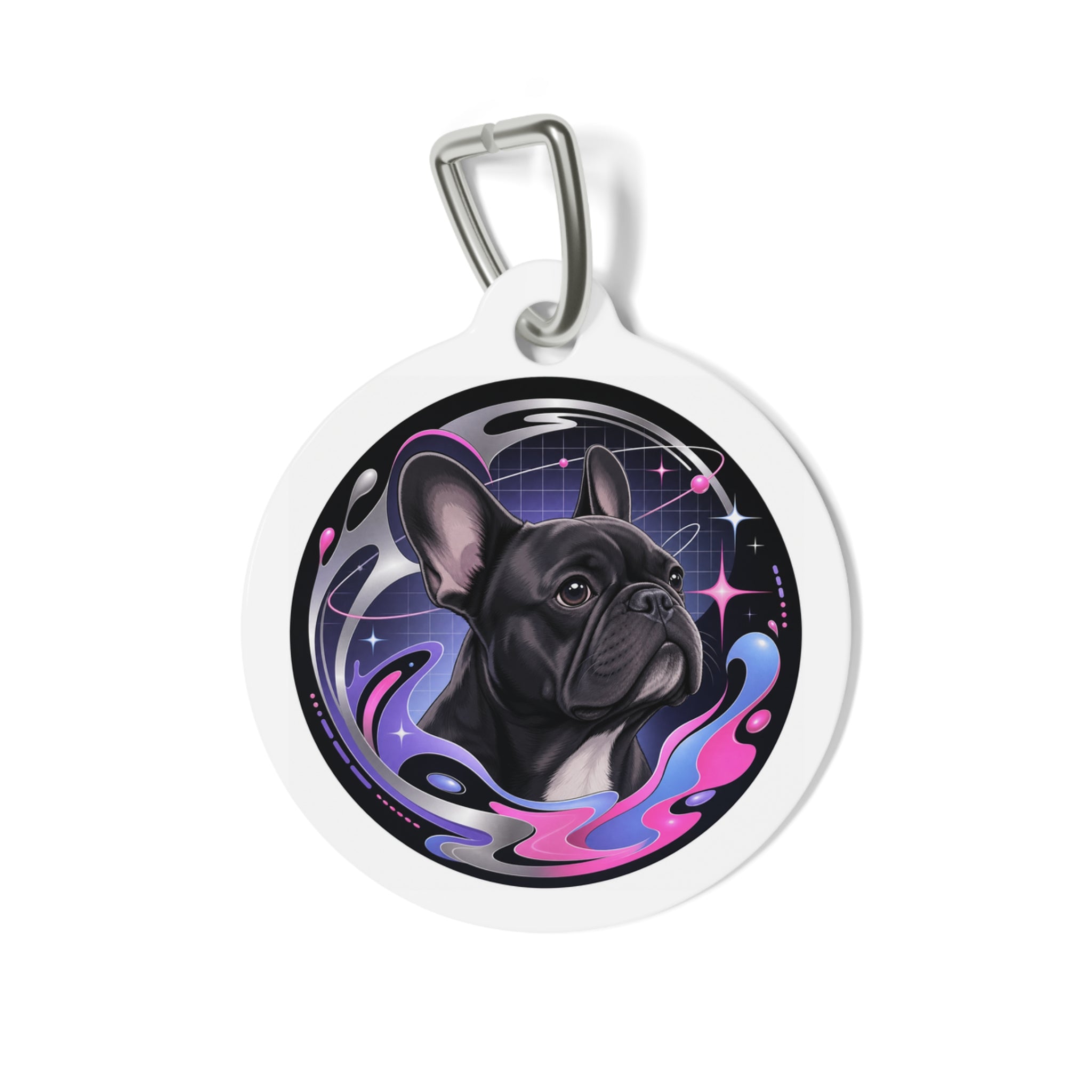 French Bulldog Joyful Cosmic Personalized Dog ID Tag