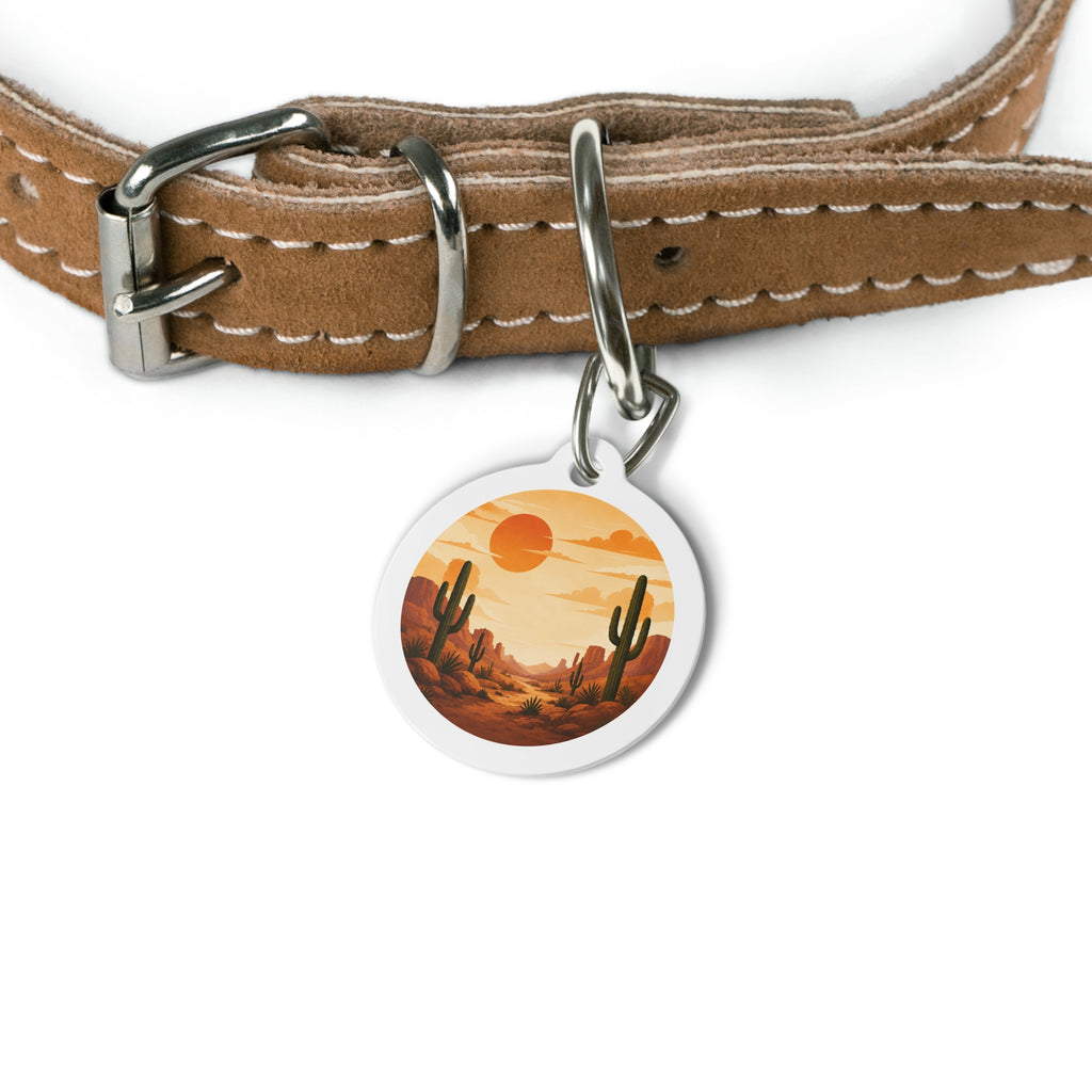 Desert Sunset Scenic Outdoor Adventure Personalized Dog ID Tag