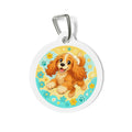 Cocker Spaniel Cheerful Flower Pop Personalized Dog ID Tag