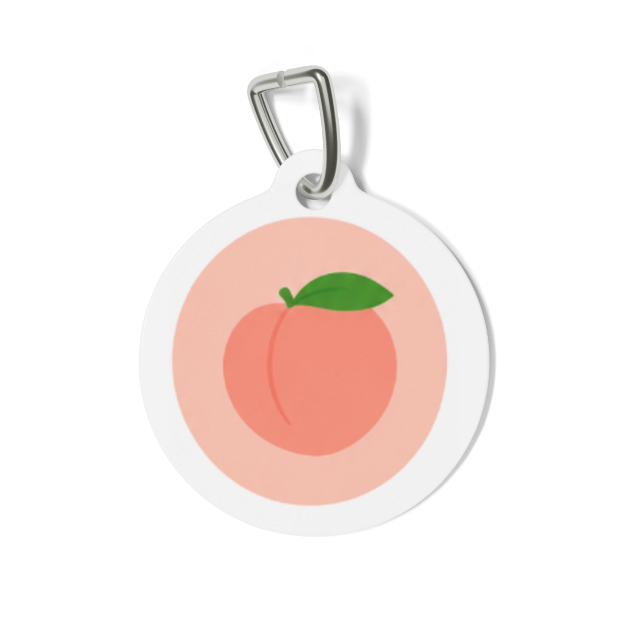 Soft Peach Cheerful Fruit Pattern Personalized Dog ID Tag