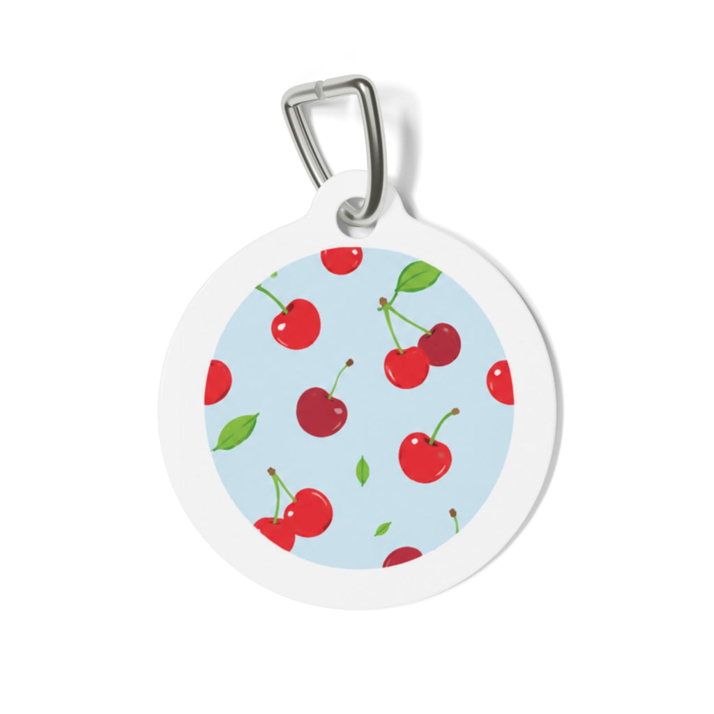 Cherry Scatter Cheerful Fruit Pattern Personalized Dog ID Tag