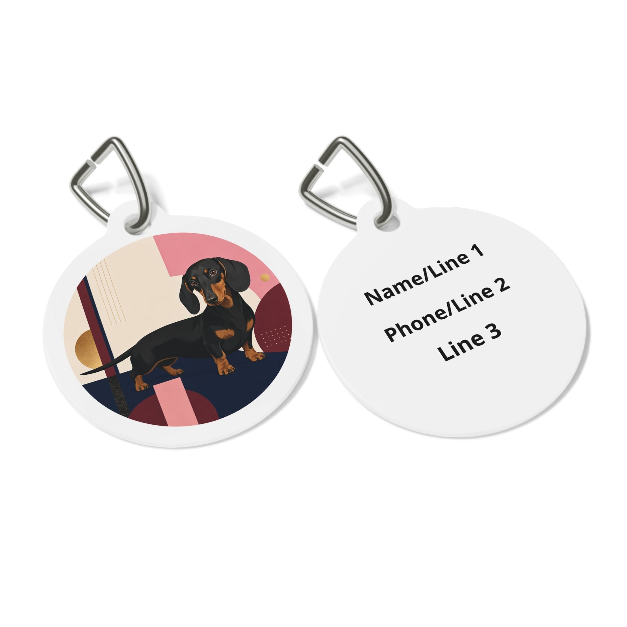 Dachshund Joyful Playful Portrait Personalized Dog ID Tag