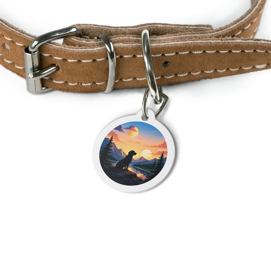 Lakeside Sunset Scenic Outdoor Adventure Personalized Dog ID Tag