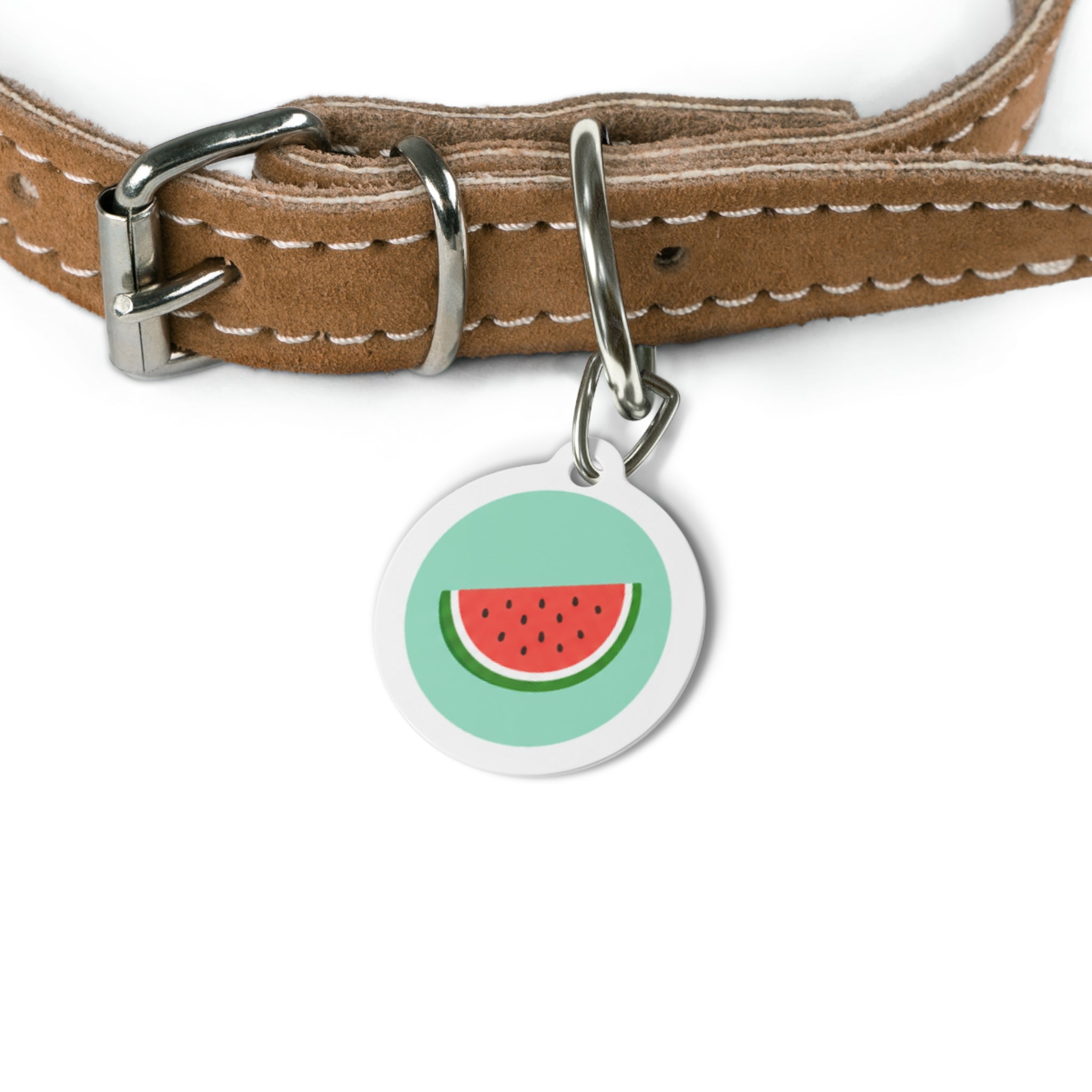 Fresh Watermelon Cheerful Fruit Pattern Personalized Dog ID Tag