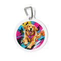Golden Retriever Urban Splash Personalized Dog ID Tag