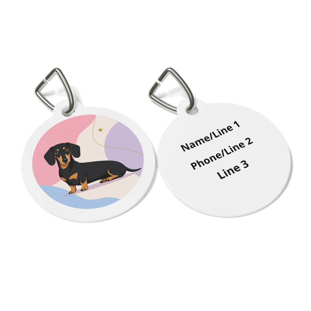 Dachshund Playful Portrait Personalized Dog ID Tag
