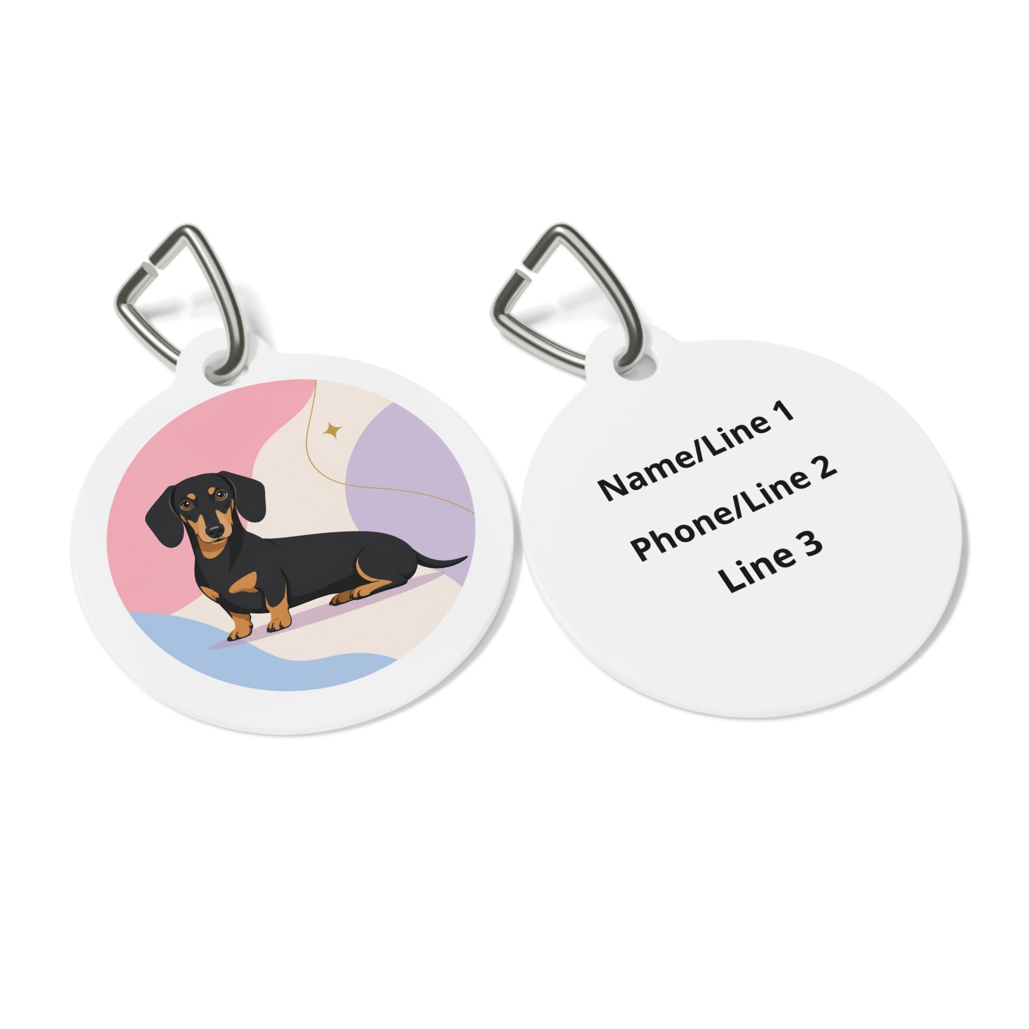 Dachshund Playful Portrait Personalized Dog ID Tag