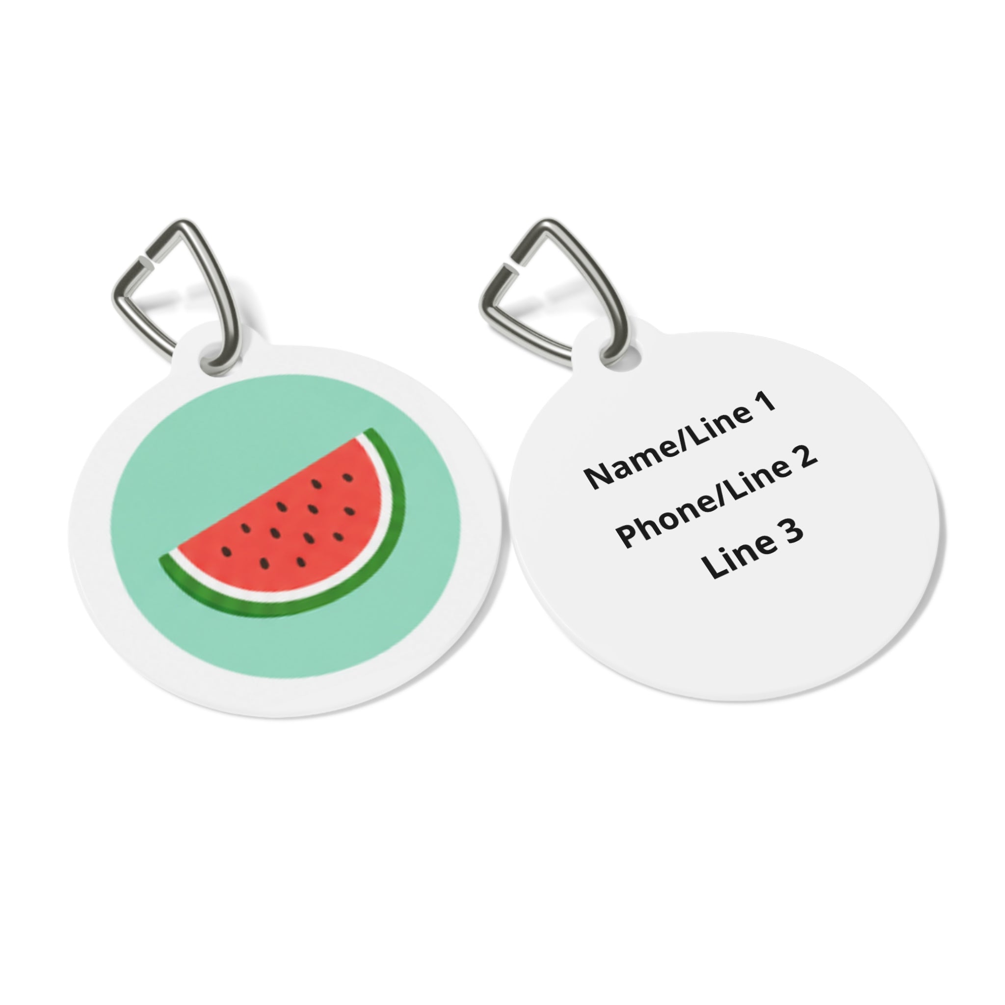 Fresh Watermelon Cheerful Fruit Pattern Personalized Dog ID Tag
