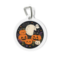 Moonlit Black Cat & Pumpkin Patch Personalized Dog ID Tag