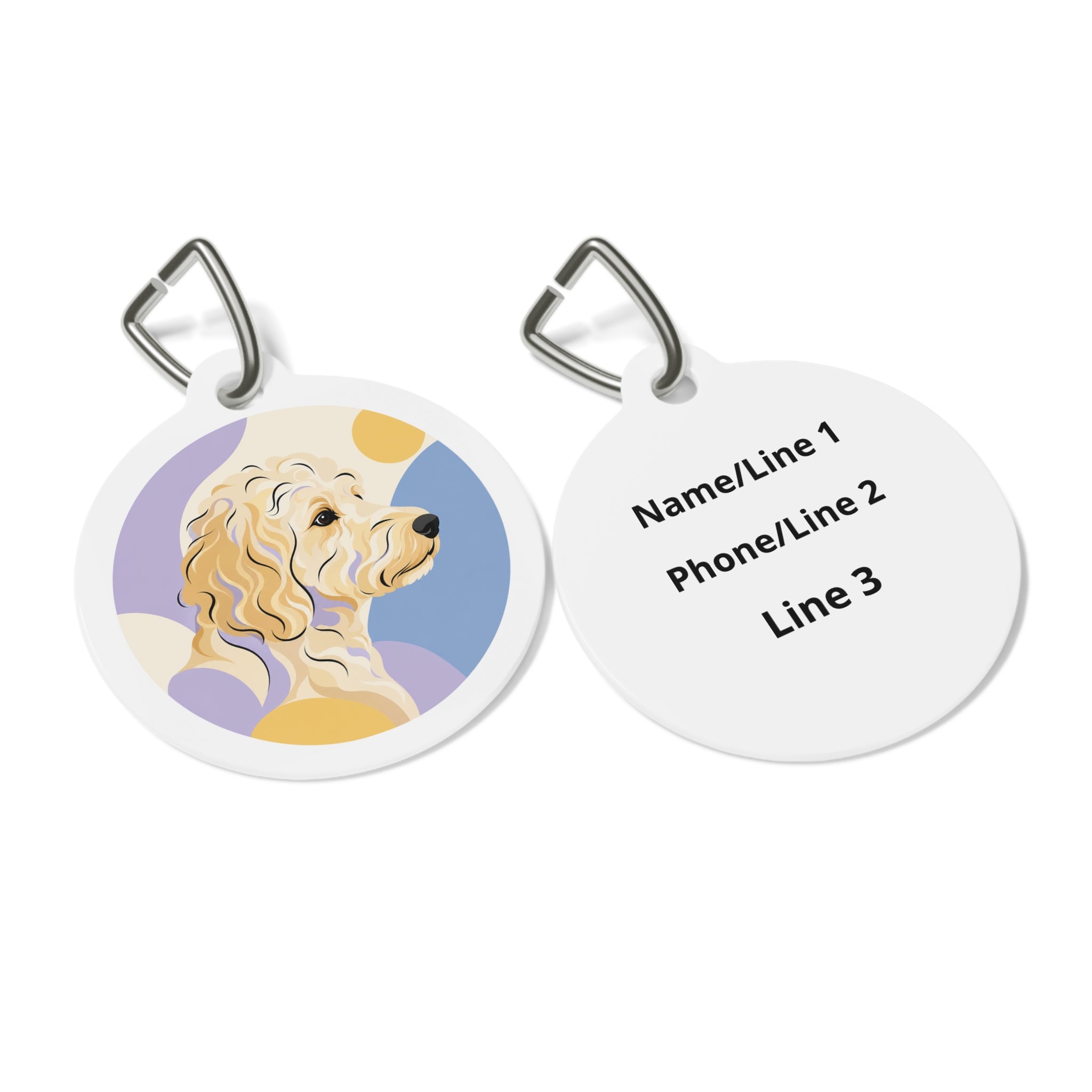 Goldendoodle Classic Doodle Portrait Personalized Dog ID Tag
