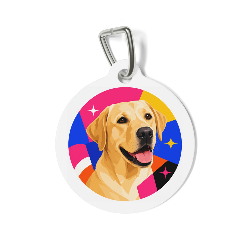 Labrador Retriever Starburst Joy Personalized Dog ID Tag
