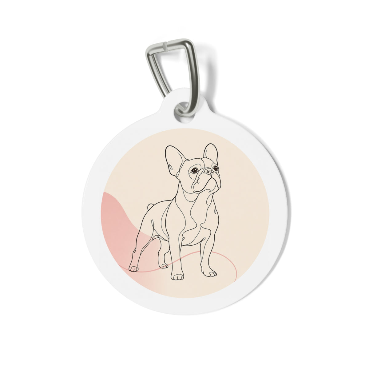 French Bulldog Minimal Line Art Personalized Dog ID Tag