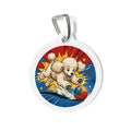 Poodle Action Ball Personalized Dog ID Tag