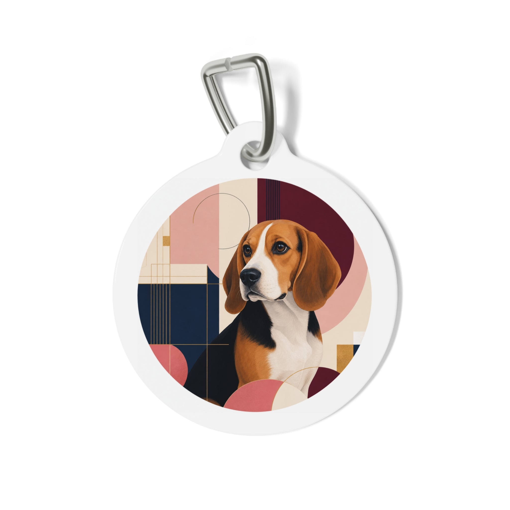 Beagle Modern Colorblock Personalized Dog ID Tag