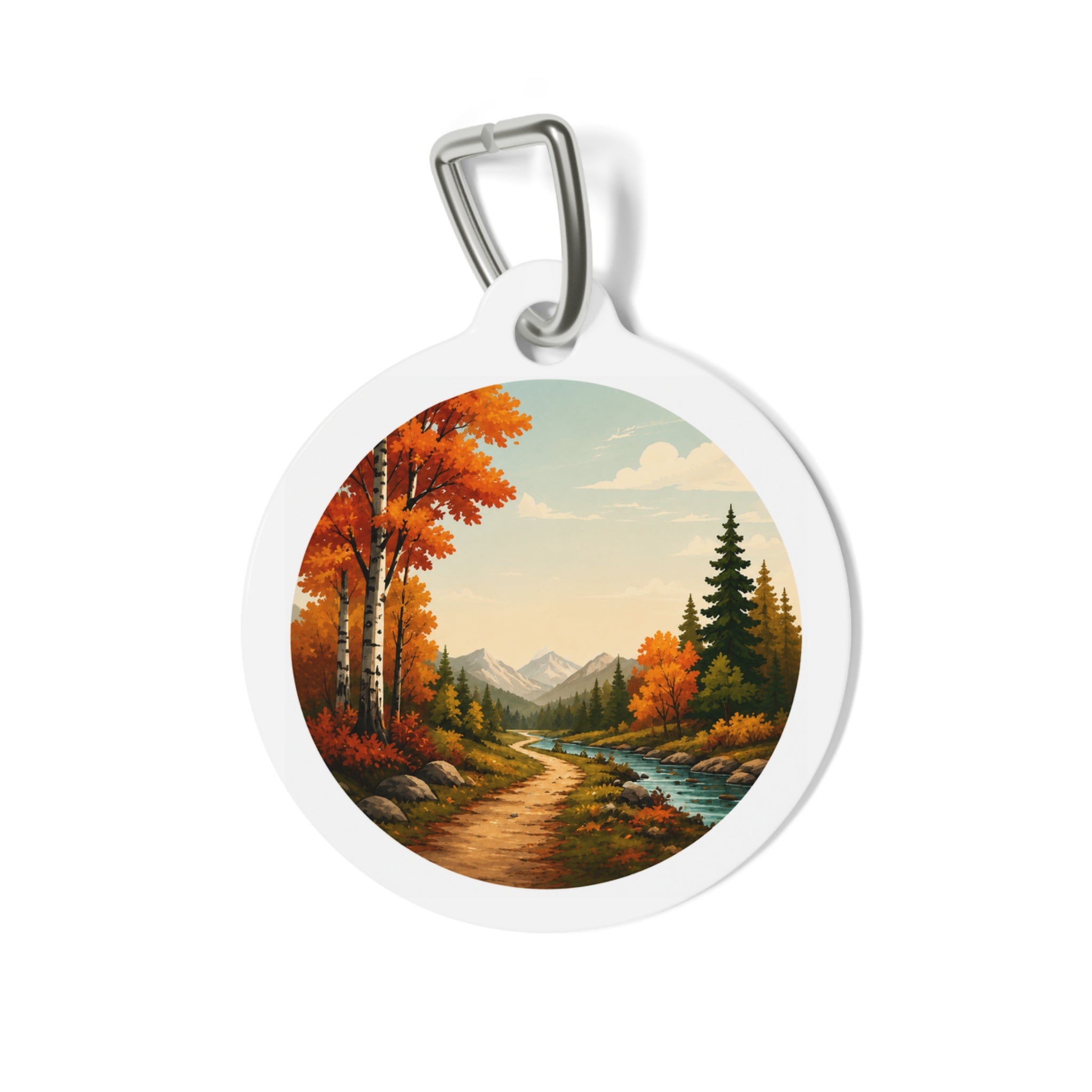Woodland Trail Scenic Outdoor Adventure Personalized Dog ID Tag