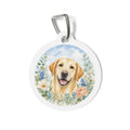 Placa de identificación personalizada para perro Labrador Retriever Blue Garden