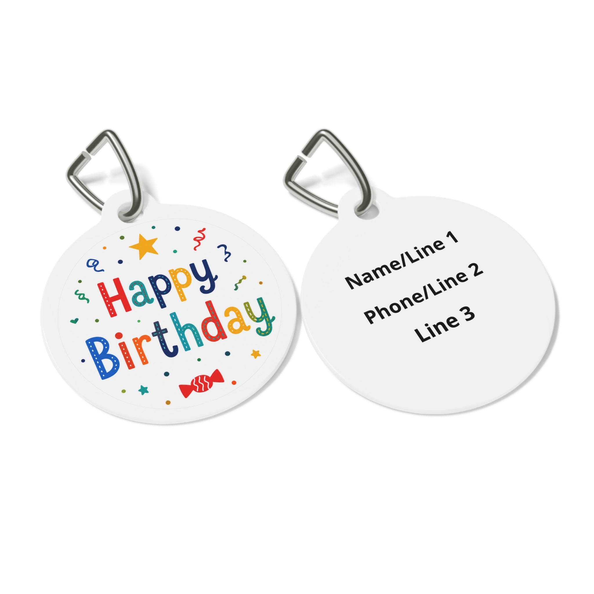 Candy Color Star Celebration Personalized Dog ID Tag