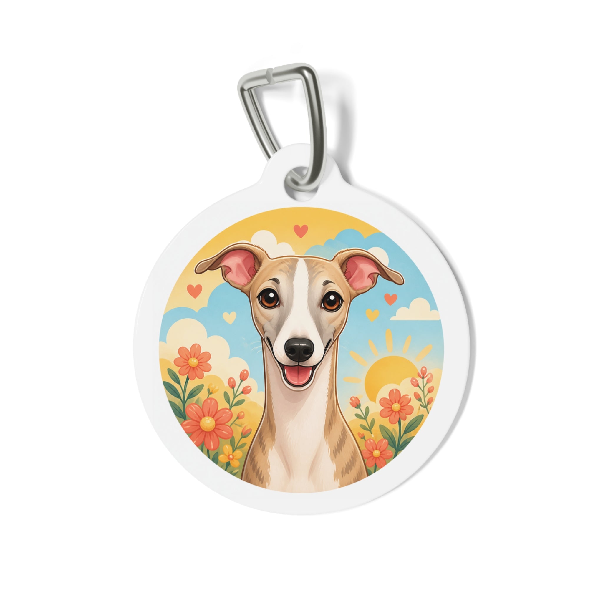 Whippet Sunny Wildflower Personalized Dog ID Tag