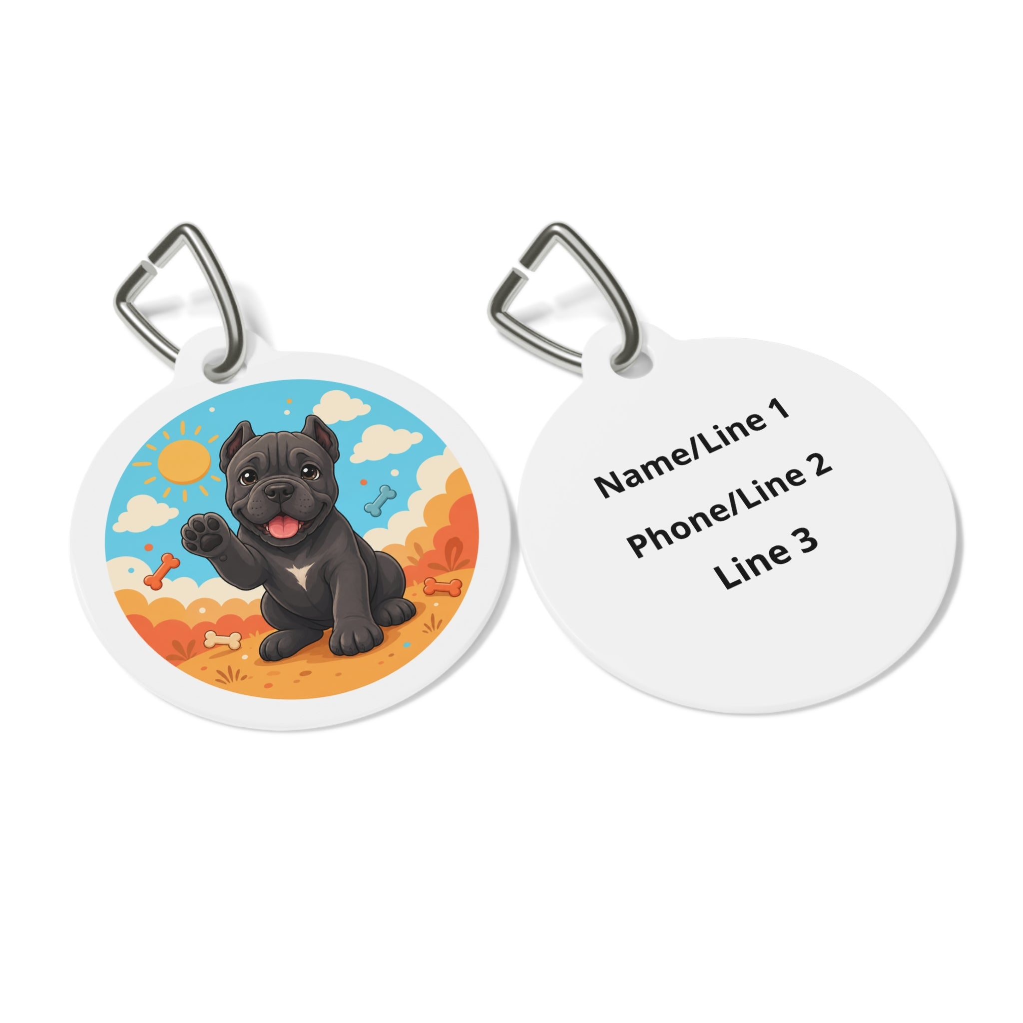 Cane Corso Bold Color Splash Personalized Dog ID Tag