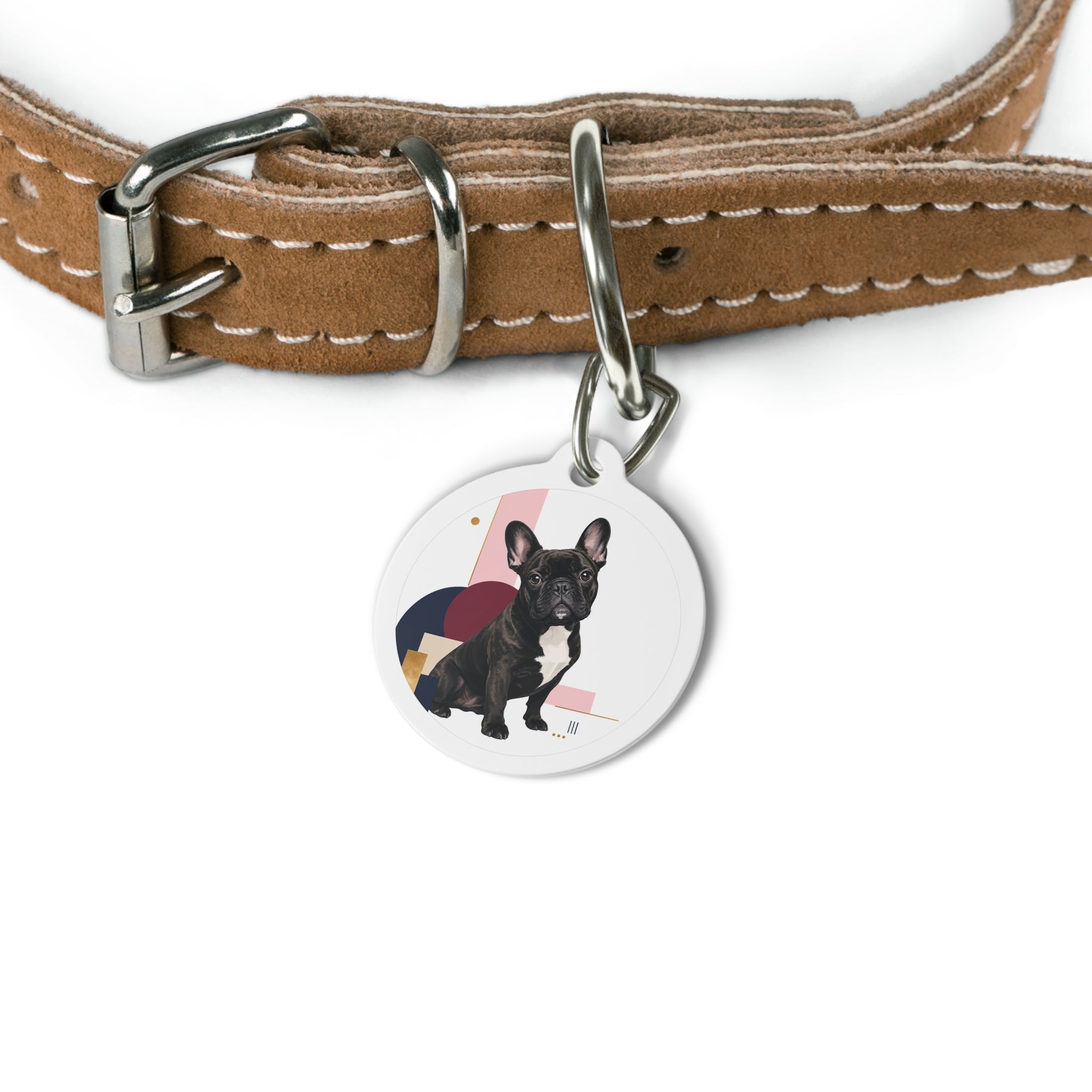 French Bulldog Vivid Playful Portrait Personalized Dog ID Tag