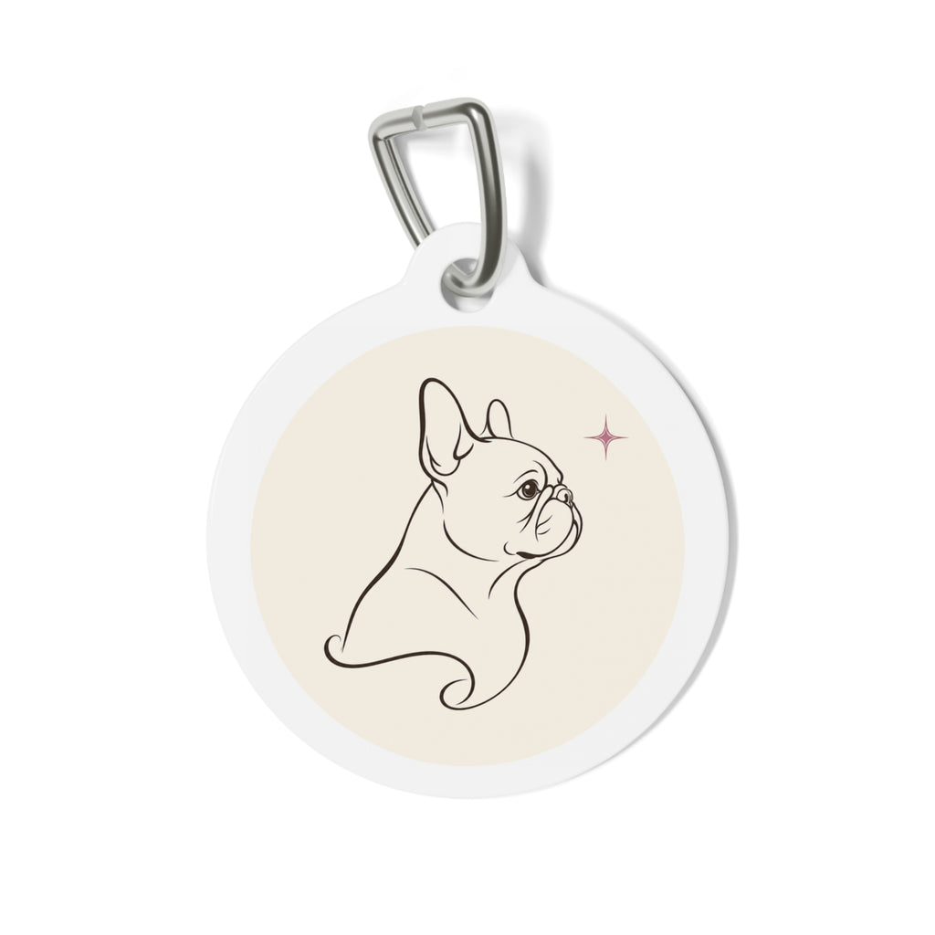 French Bulldog Minimalist Personalized Dog ID Tag