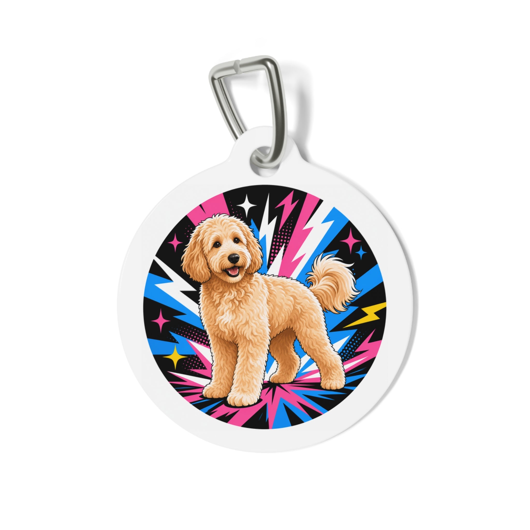 Goldendoodle Bold Full-Color Doodle Personalized Dog ID Tag