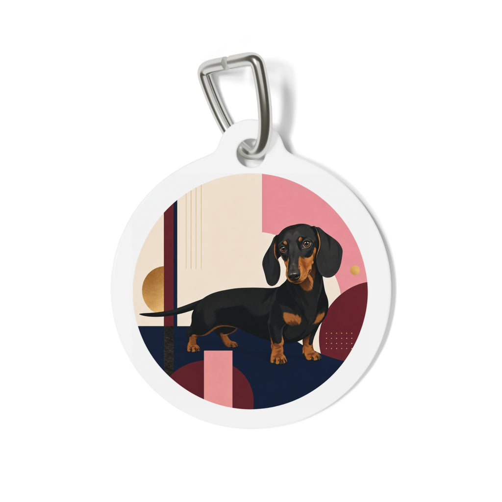 Dachshund Joyful Playful Portrait Personalized Dog ID Tag