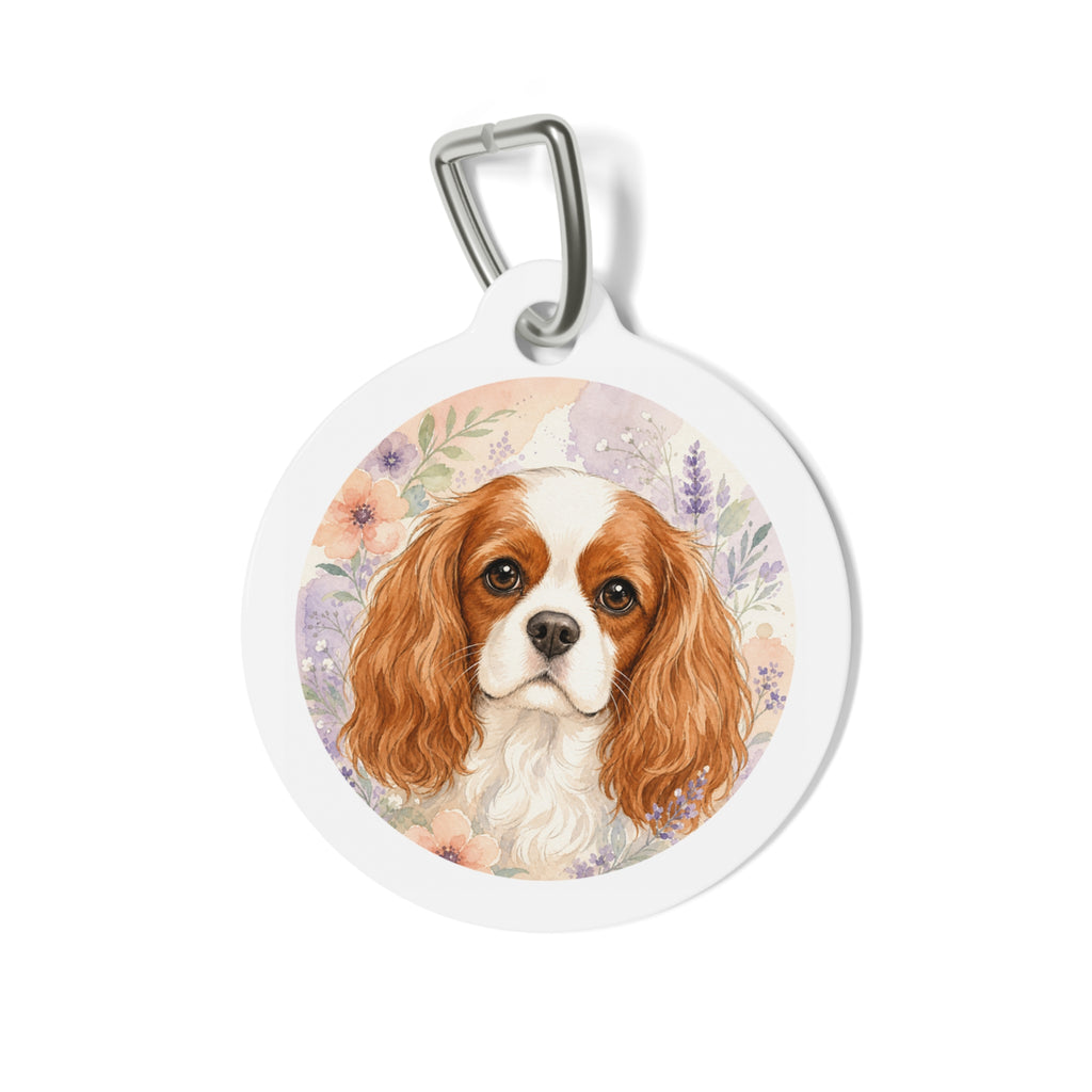 Cavalier King Charles Spaniel Cheerful Playful Portrait Personalized Dog ID Tag