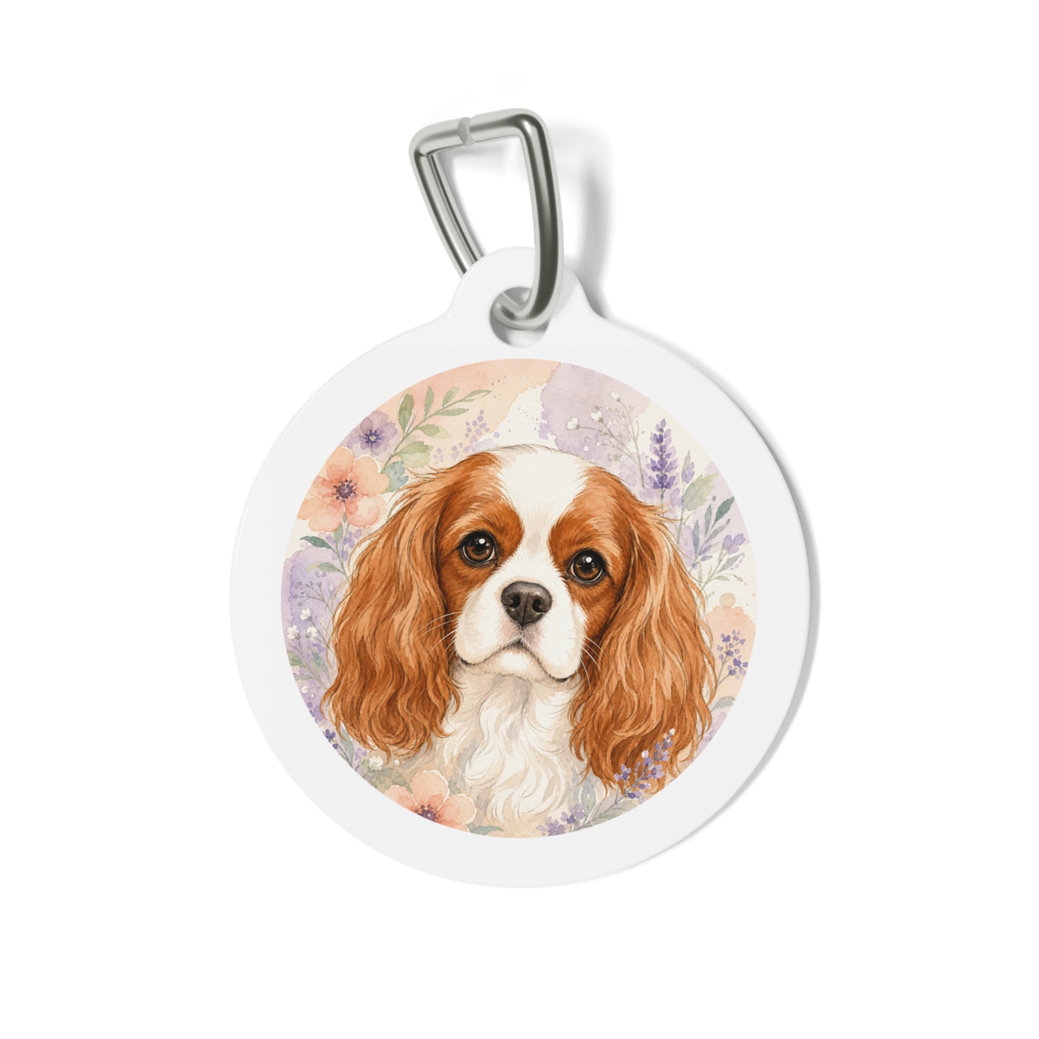 Cavalier King Charles Spaniel Cheerful Playful Portrait Personalized Dog ID Tag