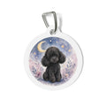 Poodle Moonlit Black Personalized Dog ID Tag