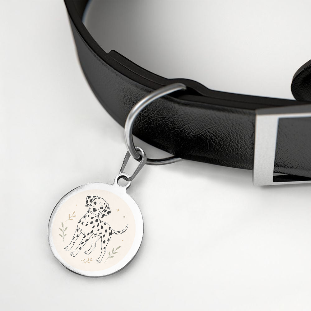 Dalmatian Botanical Line Art personalized dog ID tag product detail