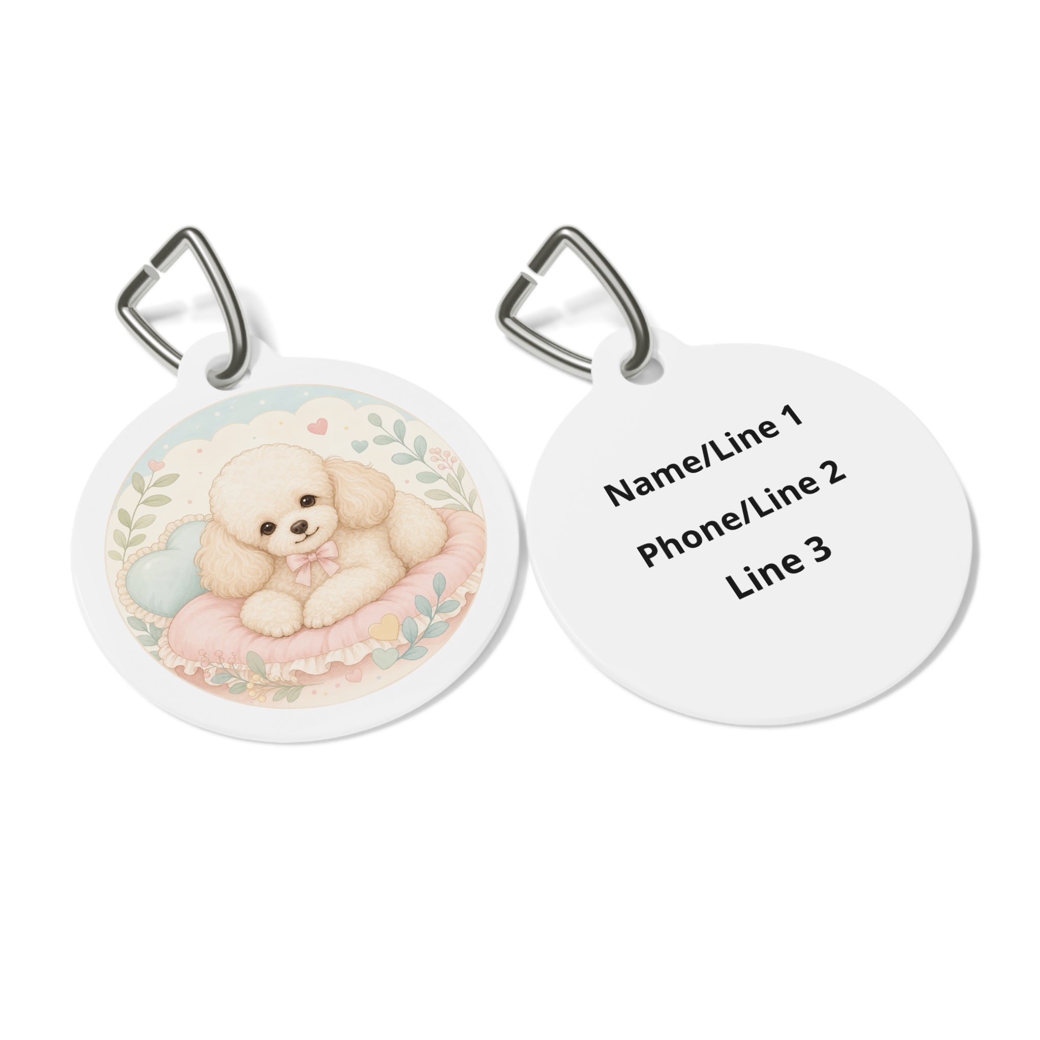 Poodle Cozy Cushion Personalized Dog ID Tag