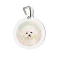 Bichon Frise Floral Personalized Dog ID Tag