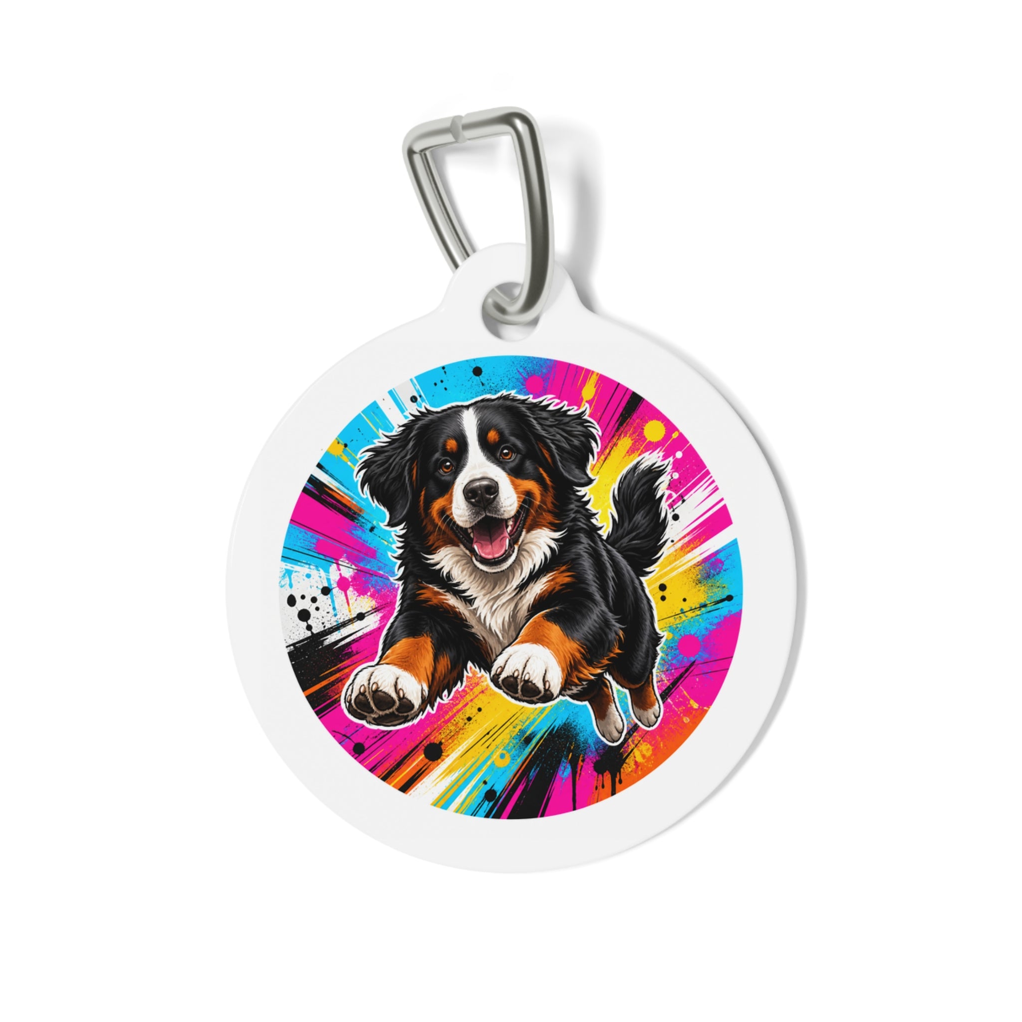 Bernese Mountain Dog Soft Gallery Watercolor Personalized Dog ID Tag
