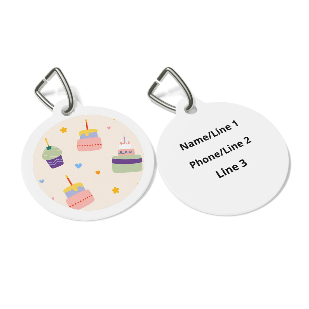 Pastel Cake & Cupcake Sprinkle Personalized Dog ID Tag