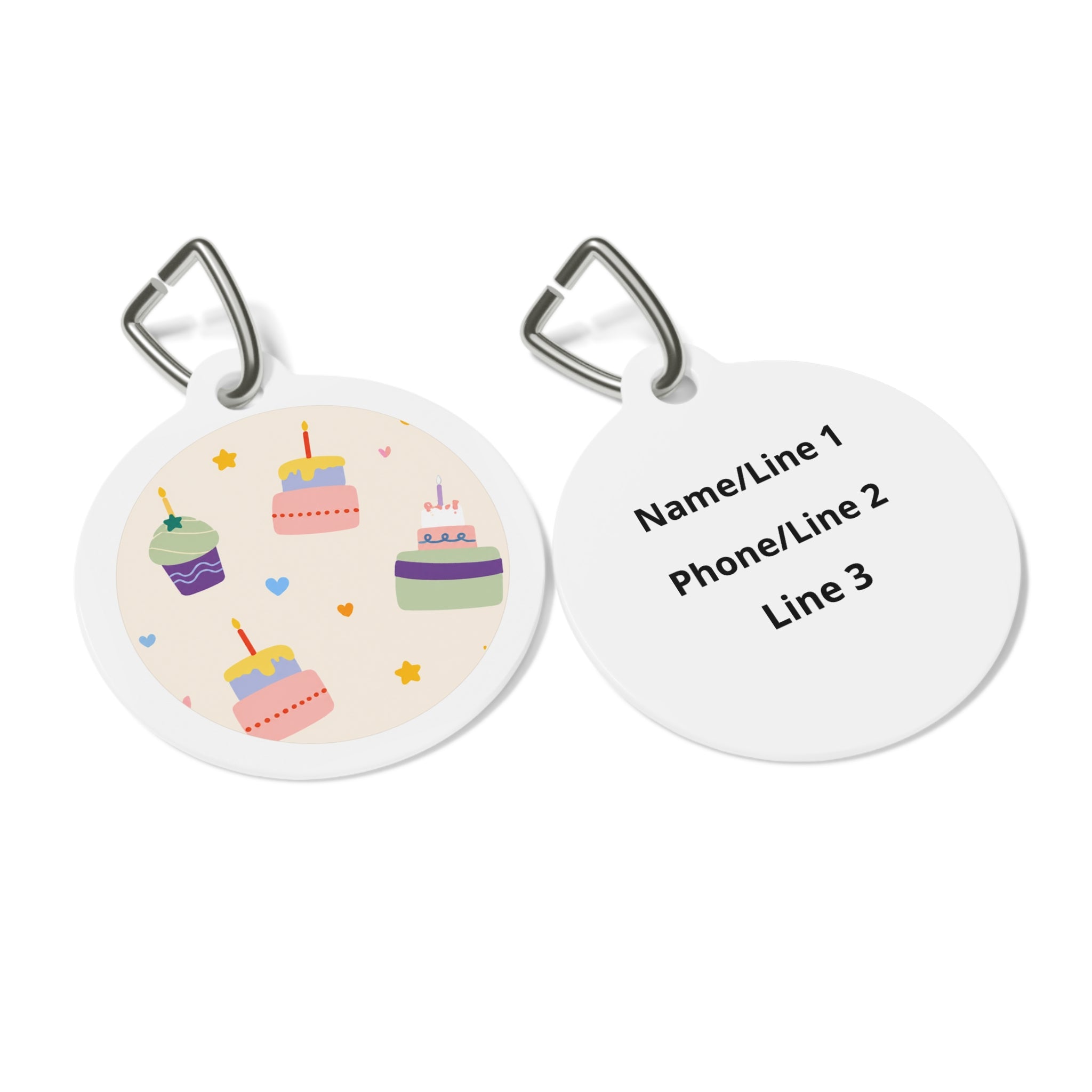 Pastel Cake & Cupcake Sprinkle Personalized Dog ID Tag