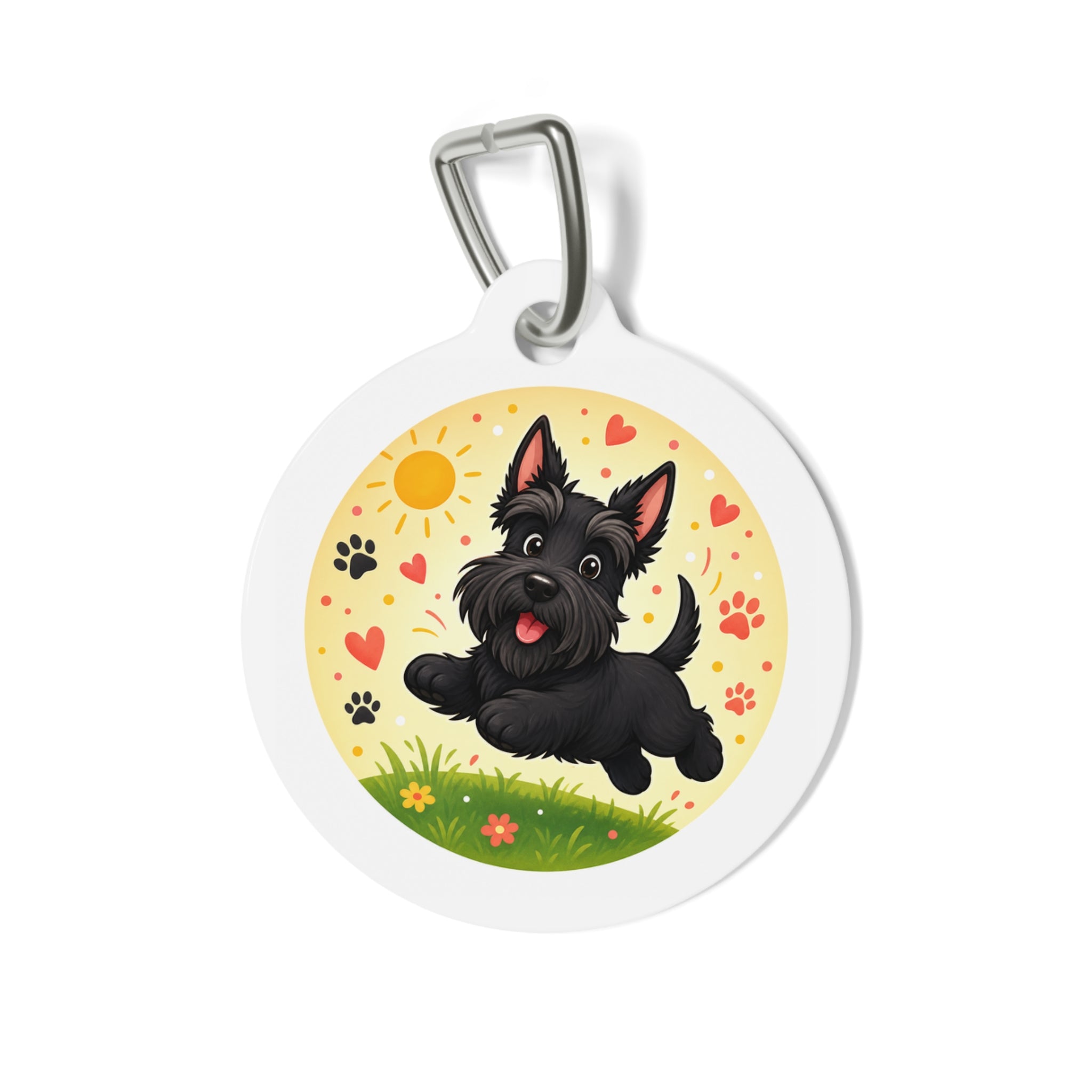 Scottish Terrier Sunny Playtime Personalized Dog ID Tag