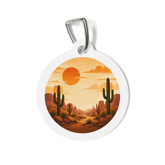 Desert Sunset Scenic Outdoor Adventure Personalized Dog ID Tag