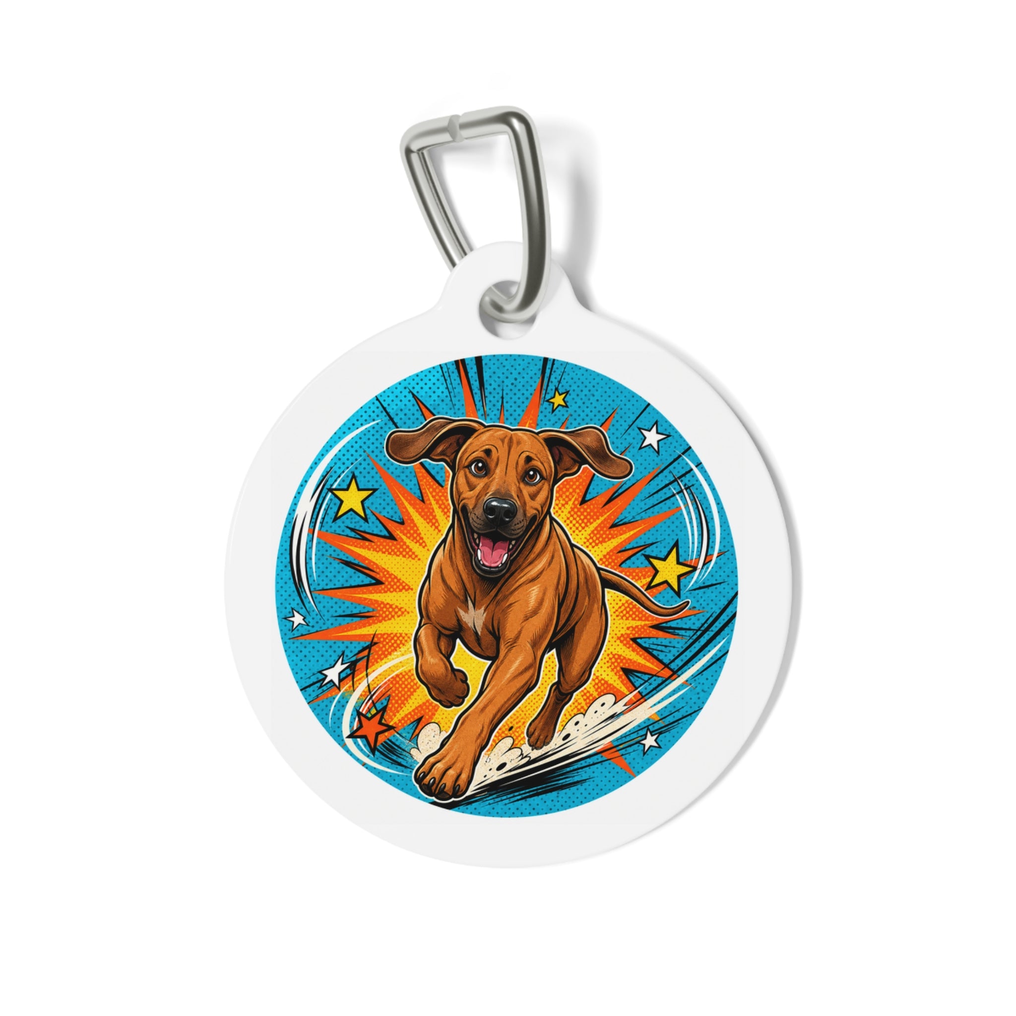 Rhodesian Ridgeback Superhero Runner Personalized Dog ID Tag