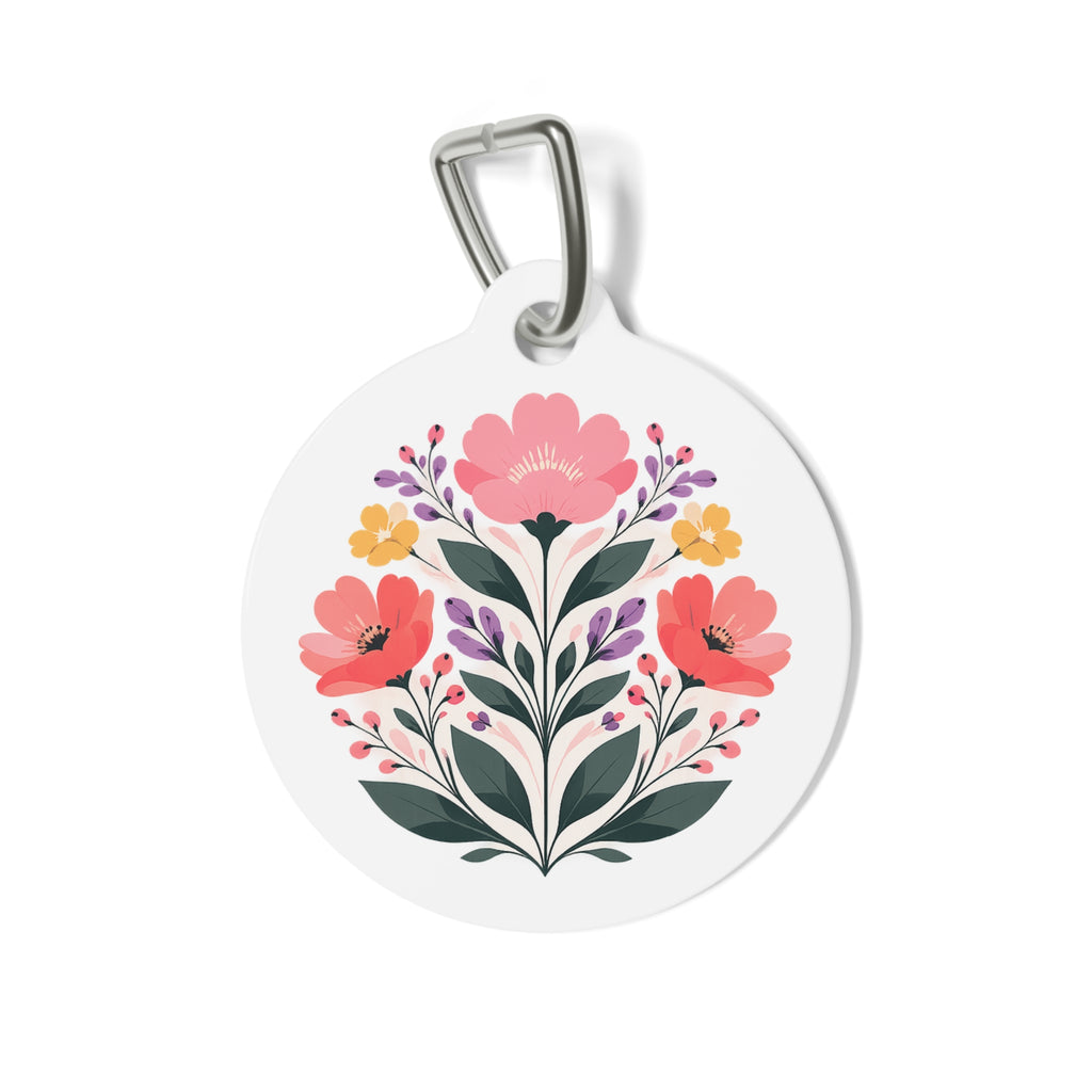 Placa de identificación para perro Roxy Coral Folk Wildflower