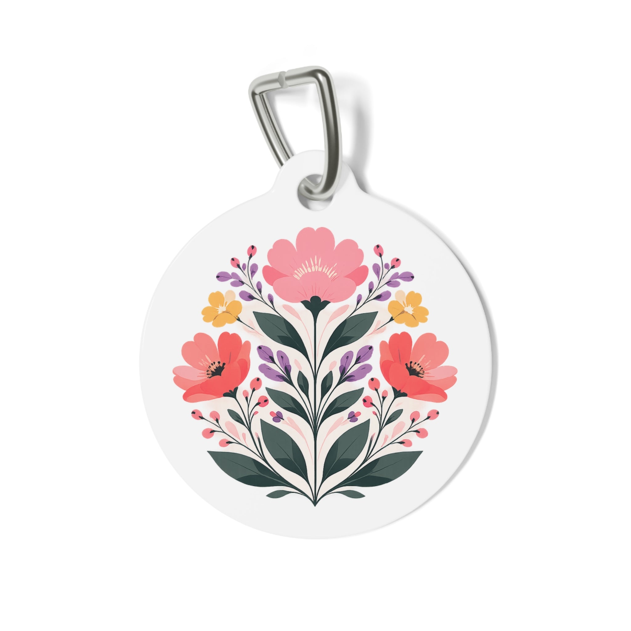 Roxy Coral Folk Wildflower Dog ID Tag