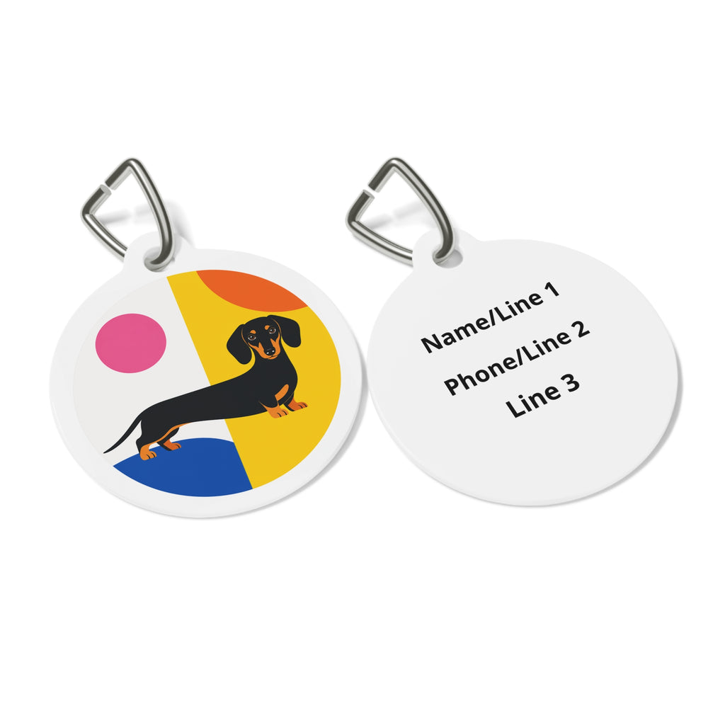 Dachshund Colorblock Personalized Dog ID Tag