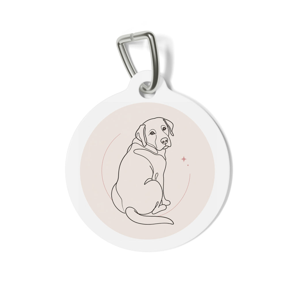 Labrador Retriever Quiet Line Art Personalized Dog ID Tag