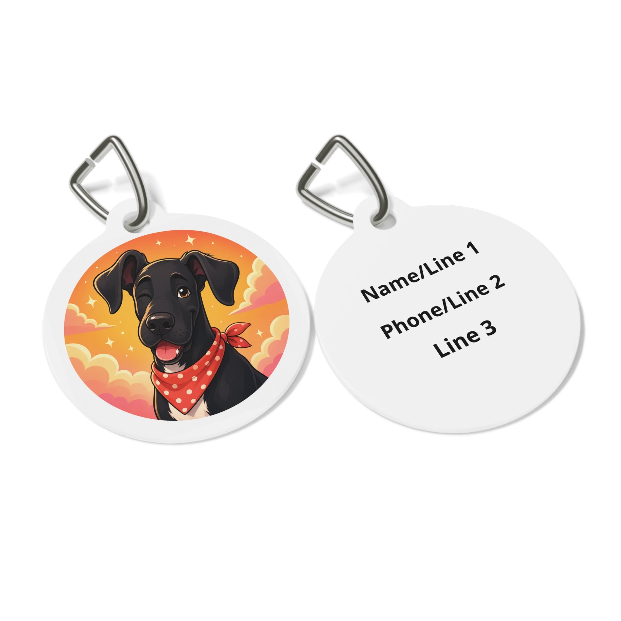 Great Dane Warm Painterly Floral Personalized Dog ID Tag